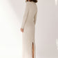 Ribbed Polo Maxi Dress with Slit Nova