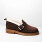 Suede Buckle Strap Shoes with Fluffy Lining Ostin