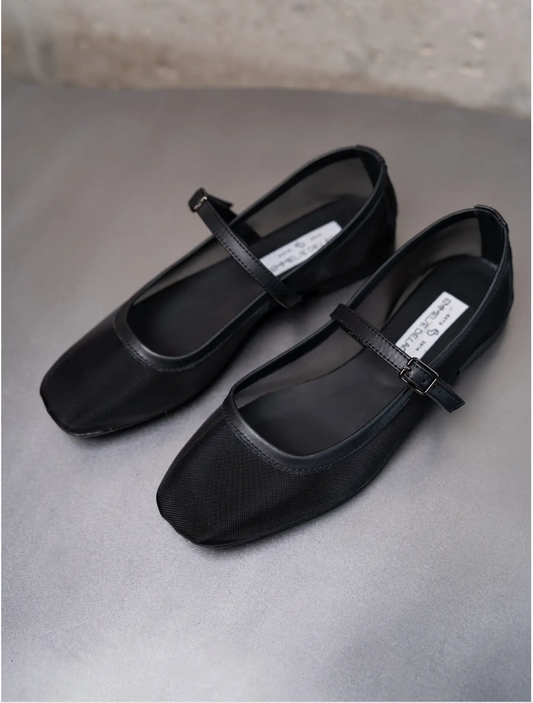 Mesh Flat Ballet With Strap Nizza